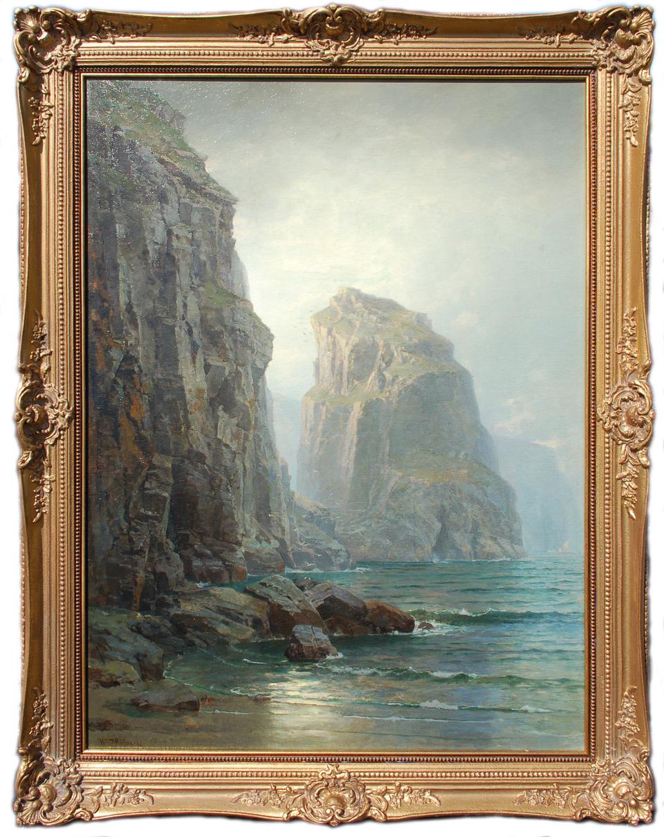 Cliffs at St. Columb, Cornwall - Painting by William Trost Richards