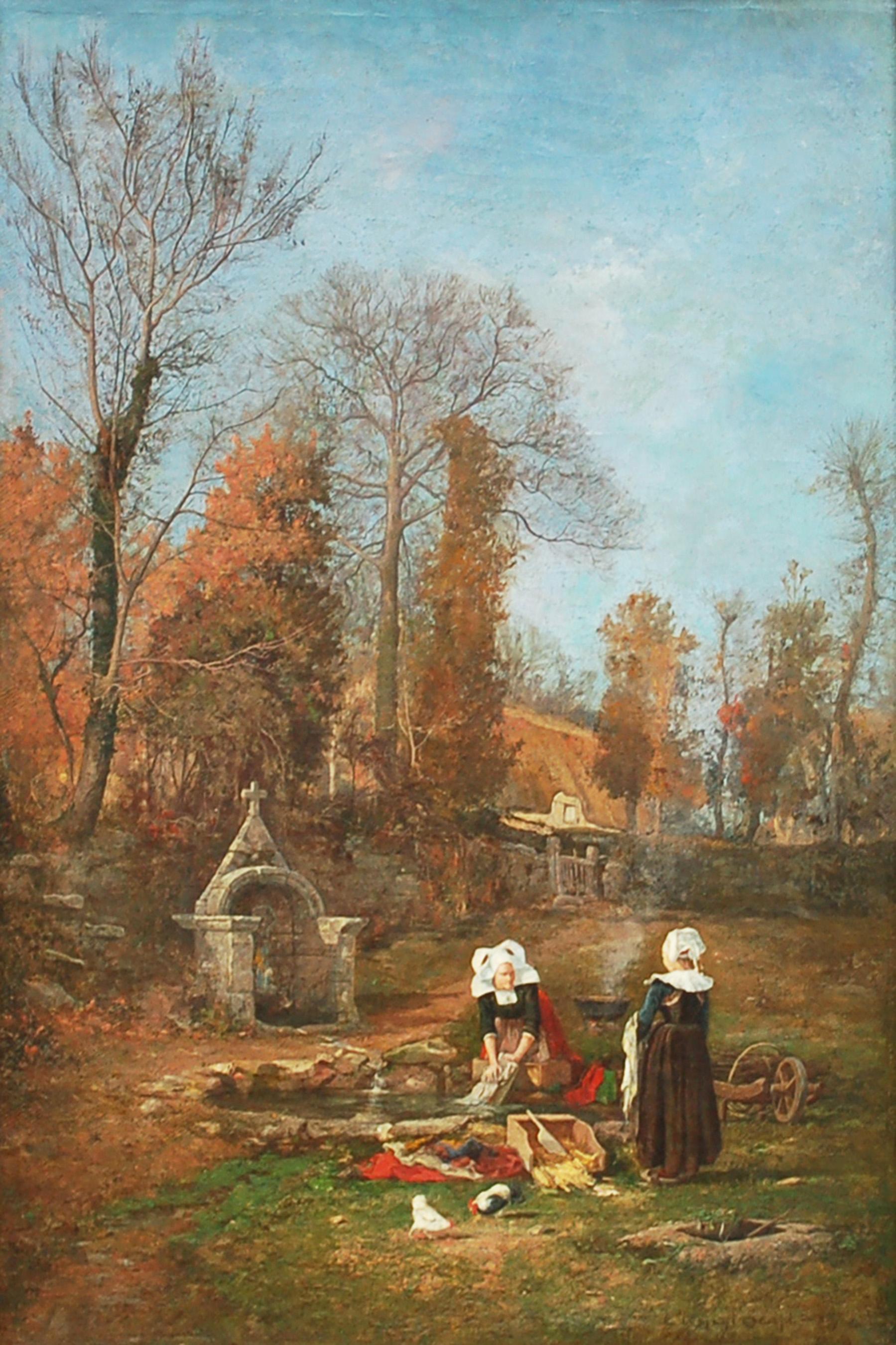 Clement Swift Landscape Painting - Breton Chores