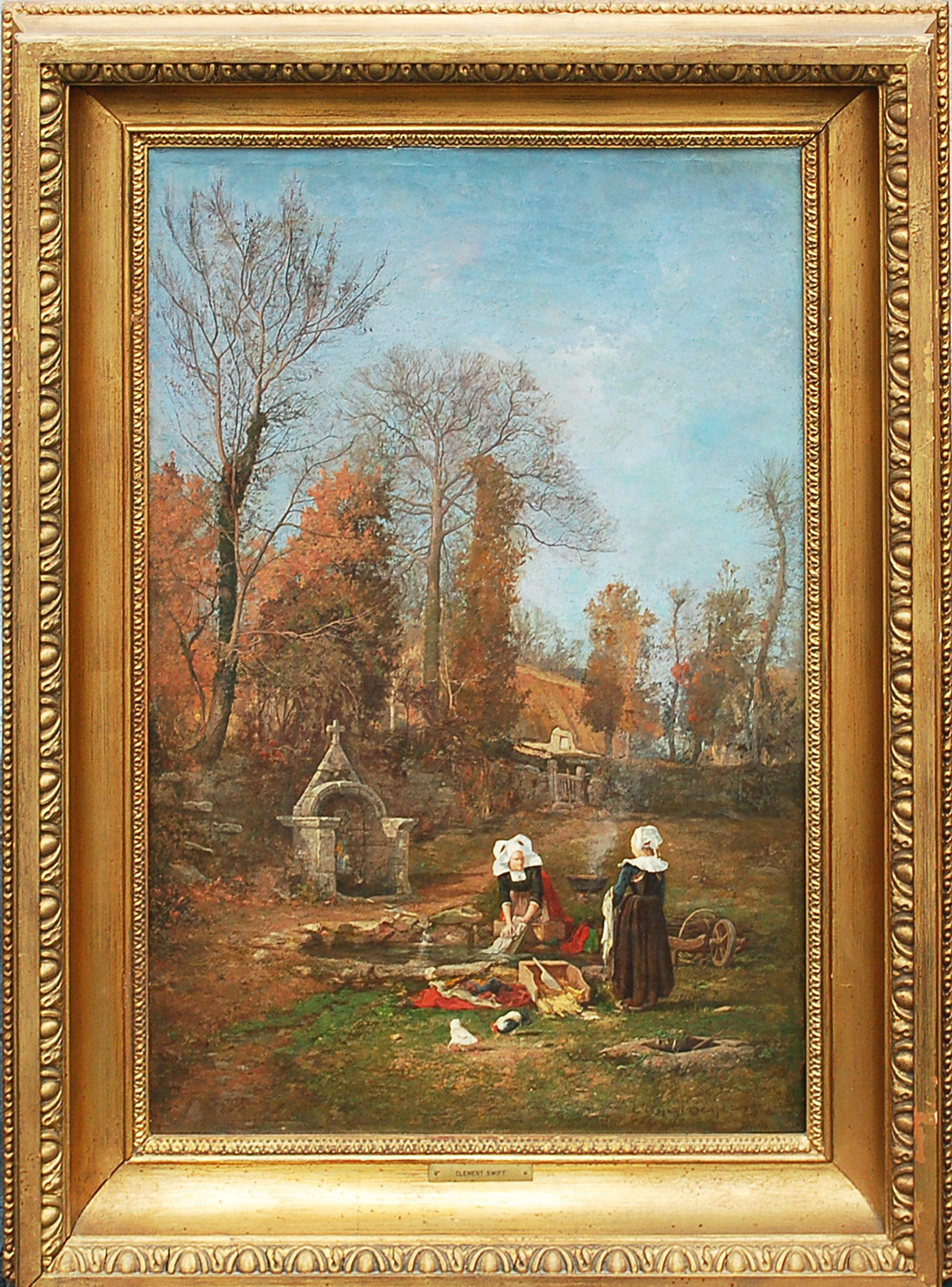 Breton Chores - Painting by Clement Swift