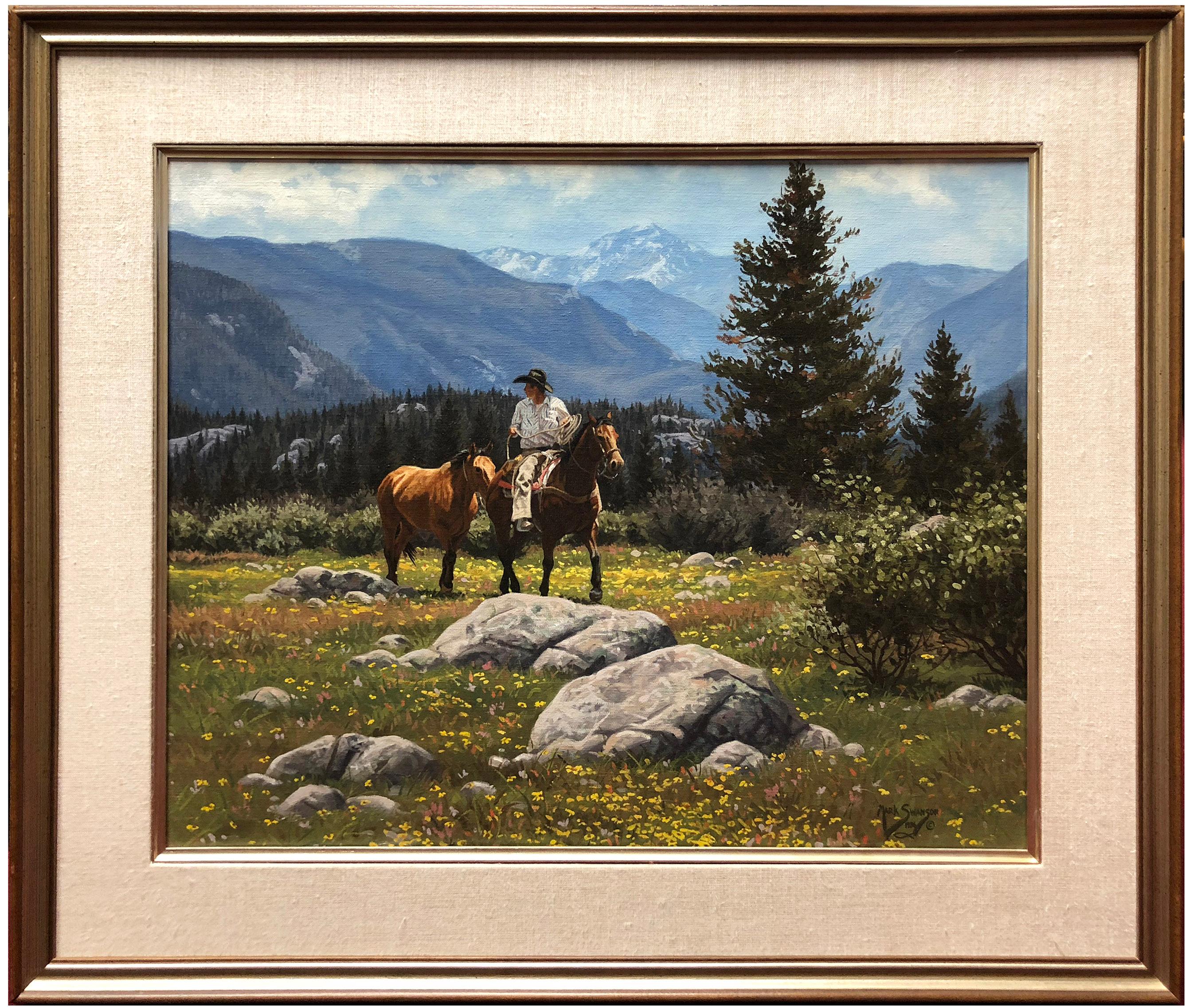 Mountain Printemps-Été - Painting de Mark Swanson