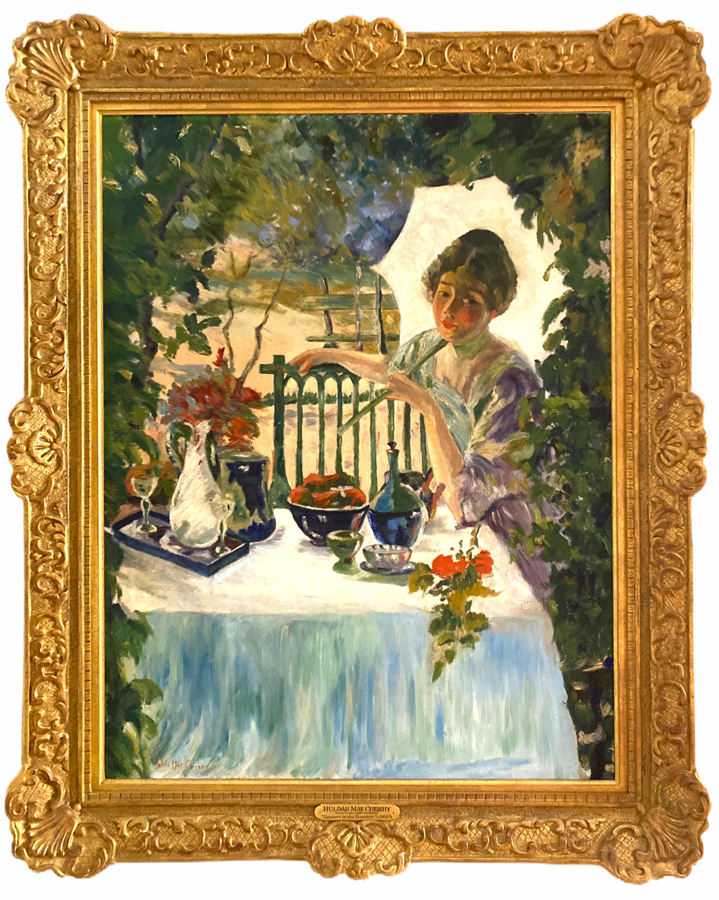 Dessert in the Garden - Painting by Huldah Mae Cherry
