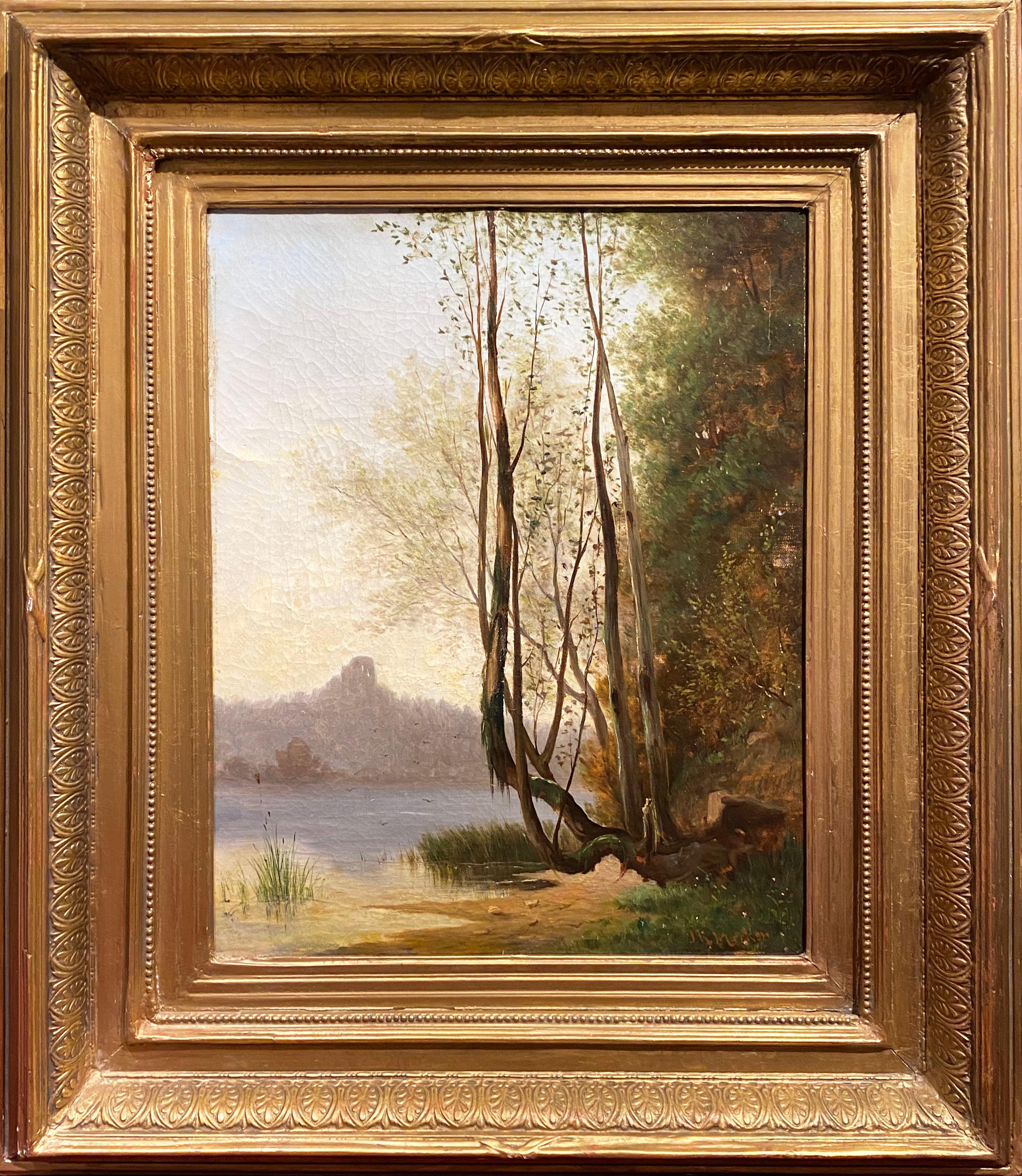 Joseph Rusling Meeker Landscape Painting - Edge of the River