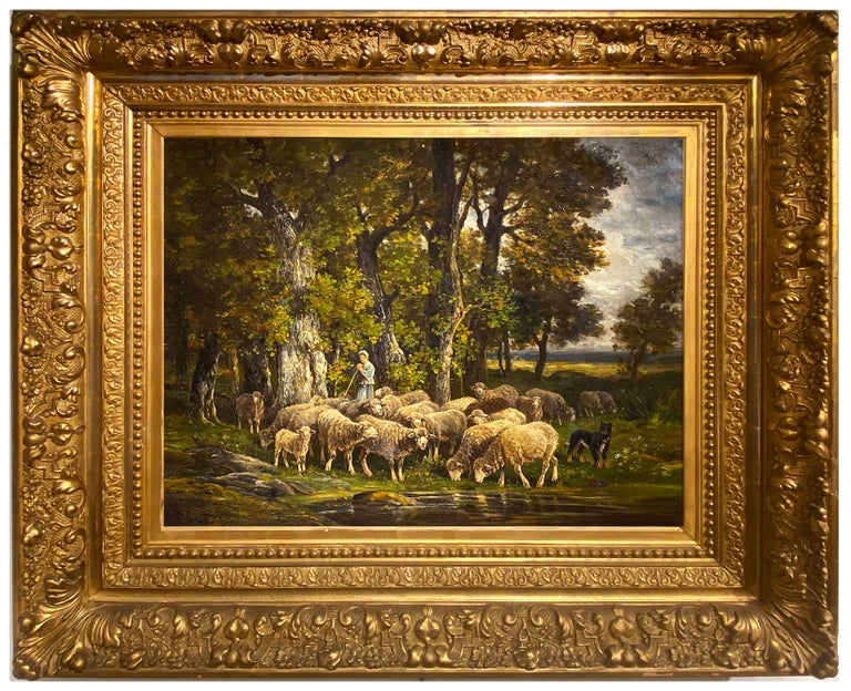 The Shepherdess - Painting by James Desvarreux-Larpenteur
