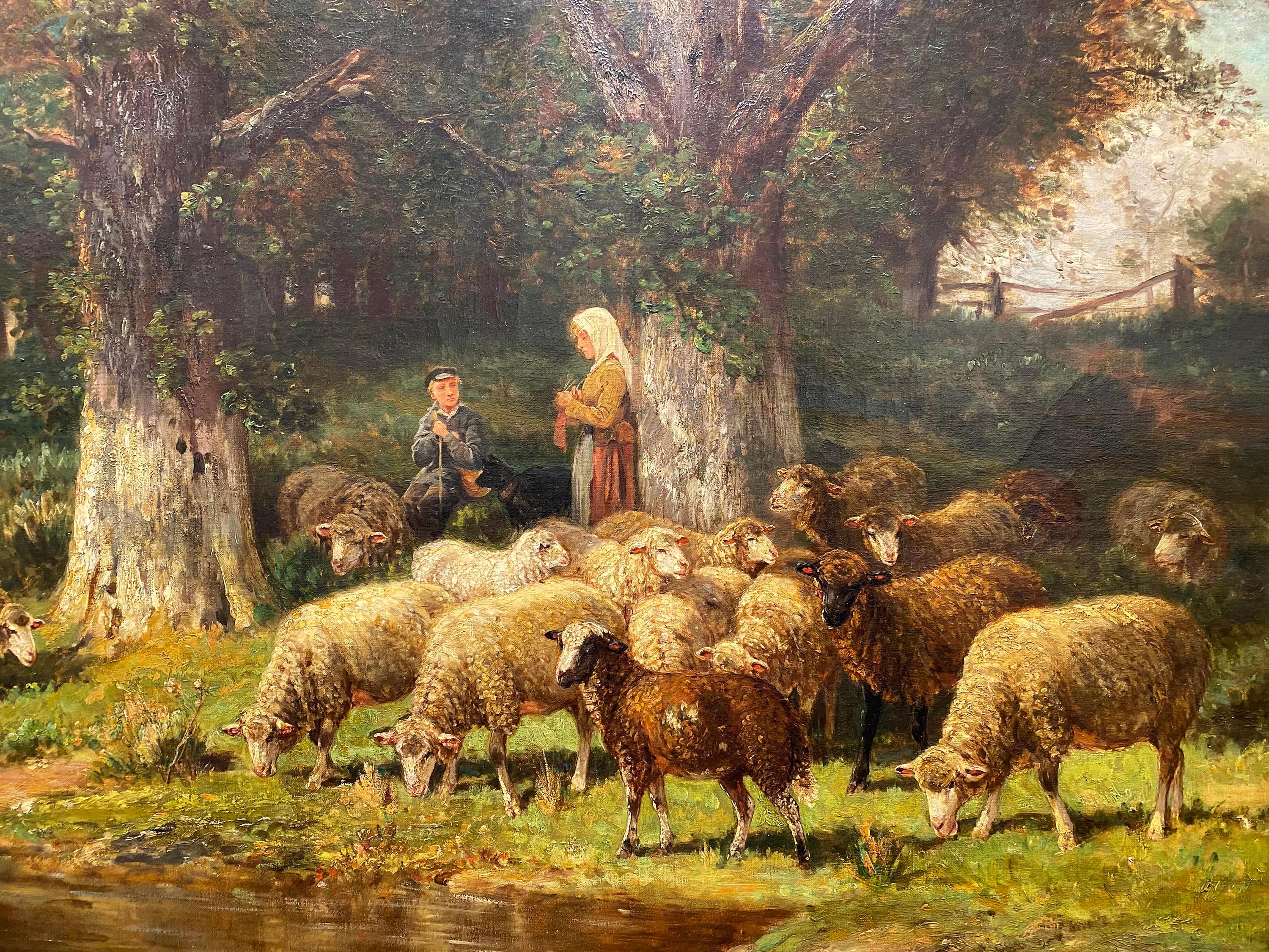 shepherdess with her flock