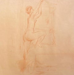 Nude in Boudoir, Stepping Up (Study)
