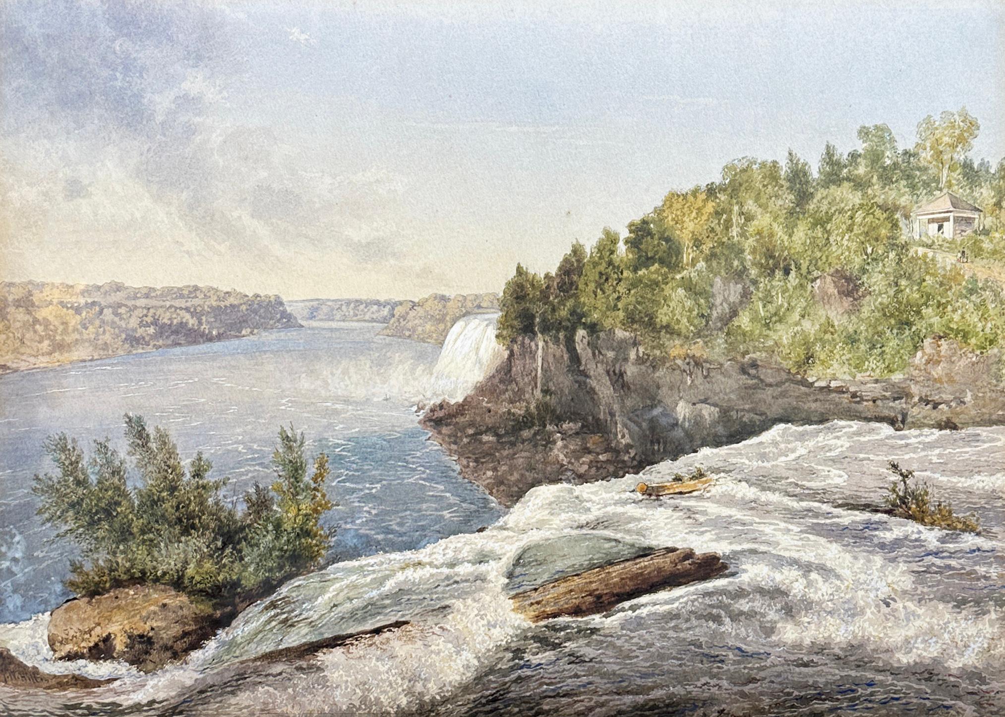 John William Hill Landscape Art - Hudson River Waterfall