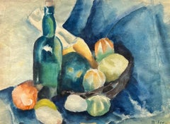 Summer Still Life, Wine, Melons and Fruit