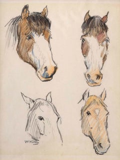 Cuatro estudios de cabezas de caballo