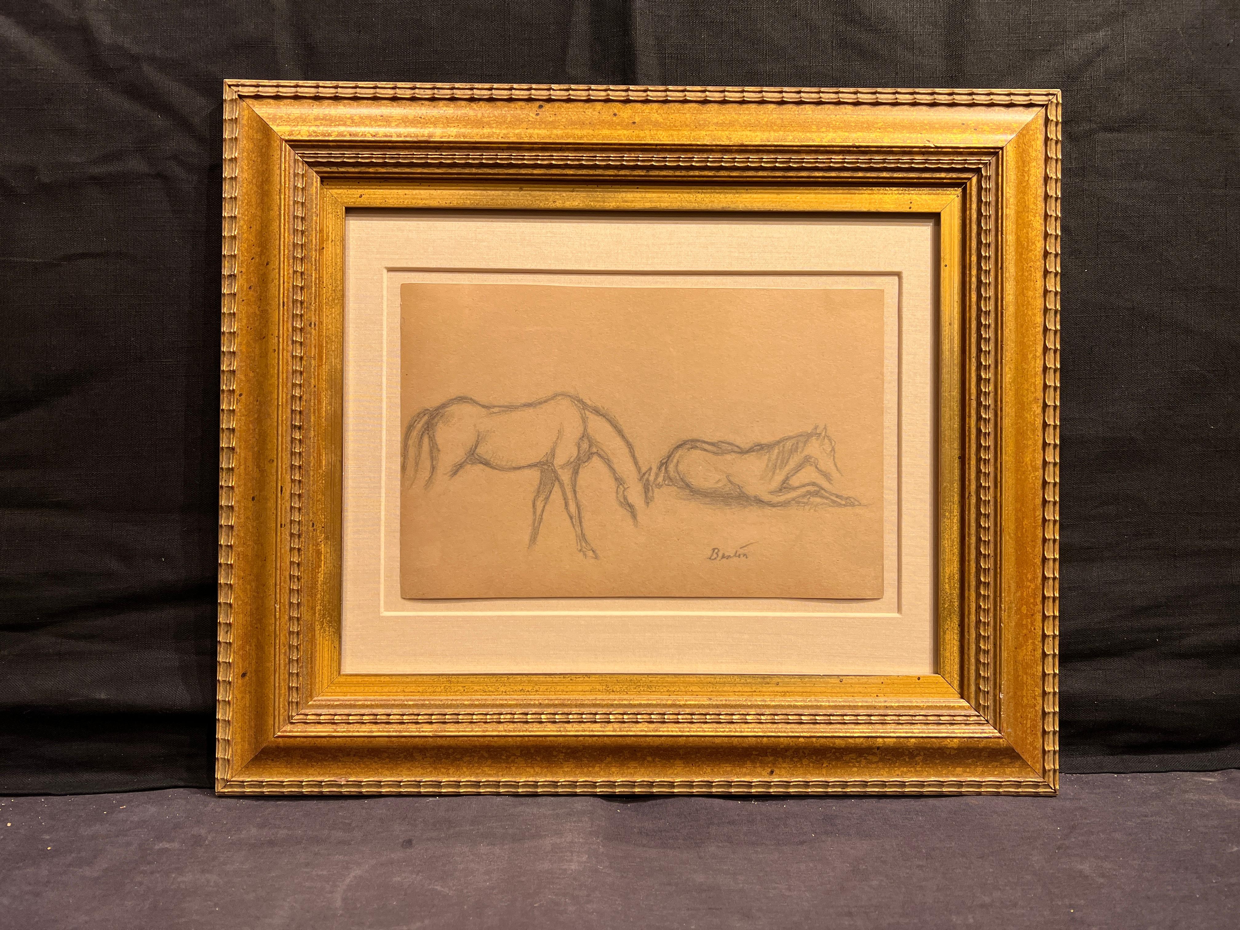 Two Horses - Modern Art by Thomas Hart Benton