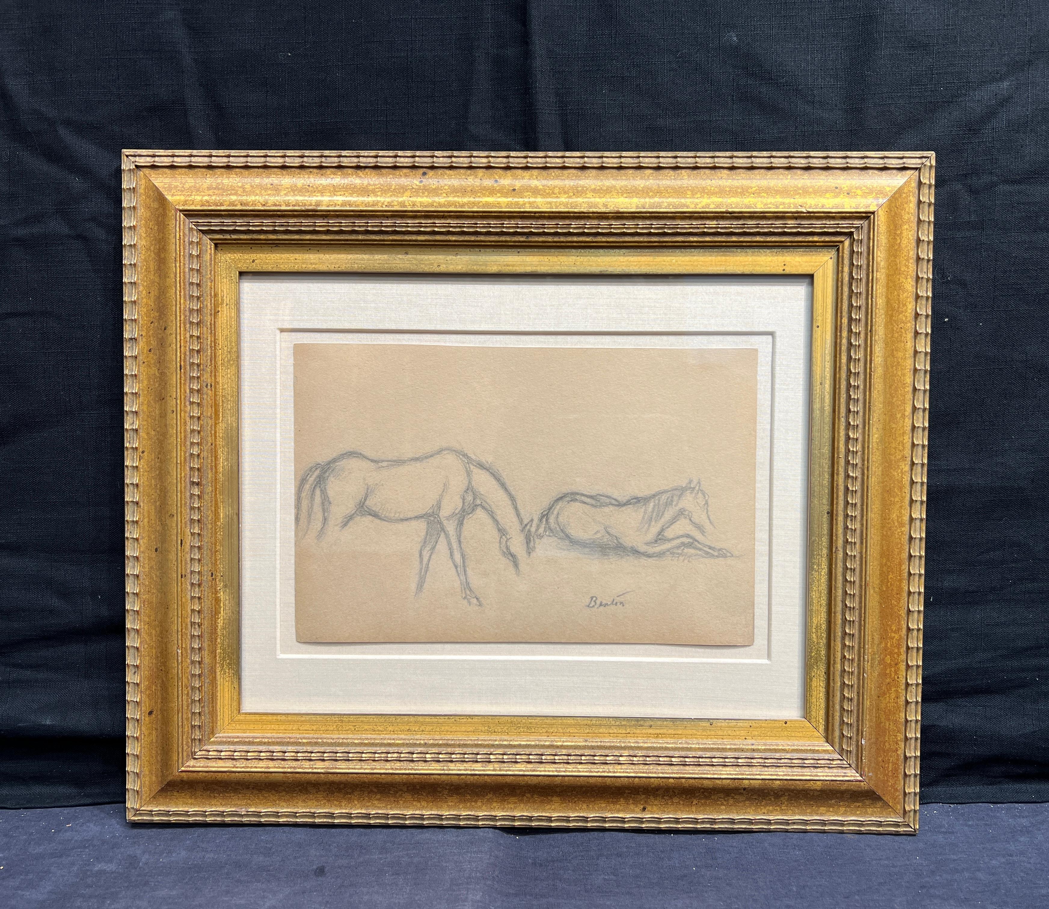 Two Horses - Art by Thomas Hart Benton