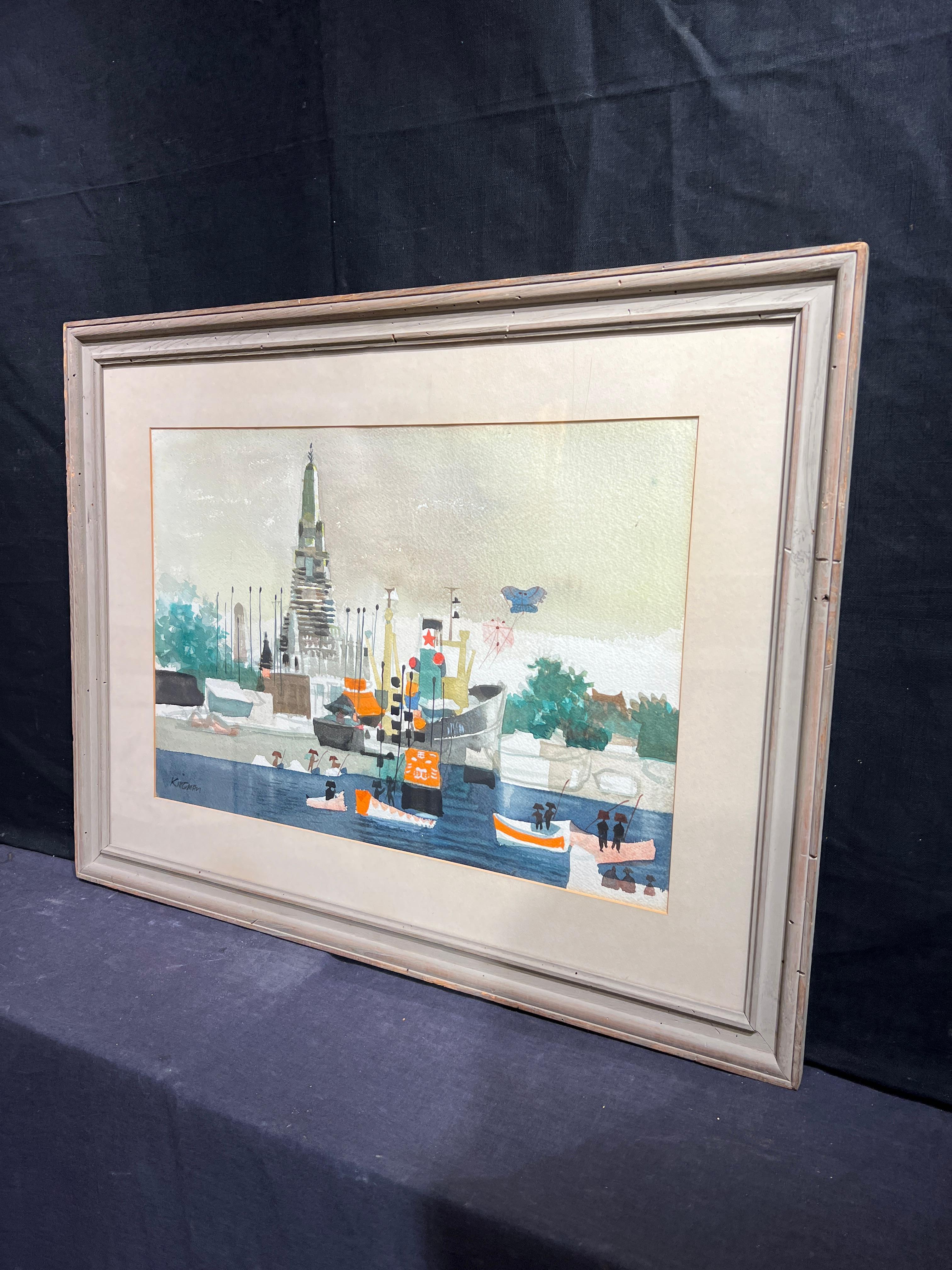 Bangkok 
By Dong Kingman (American, 1911-2000)
Signed Lower Left
Unframed: 15