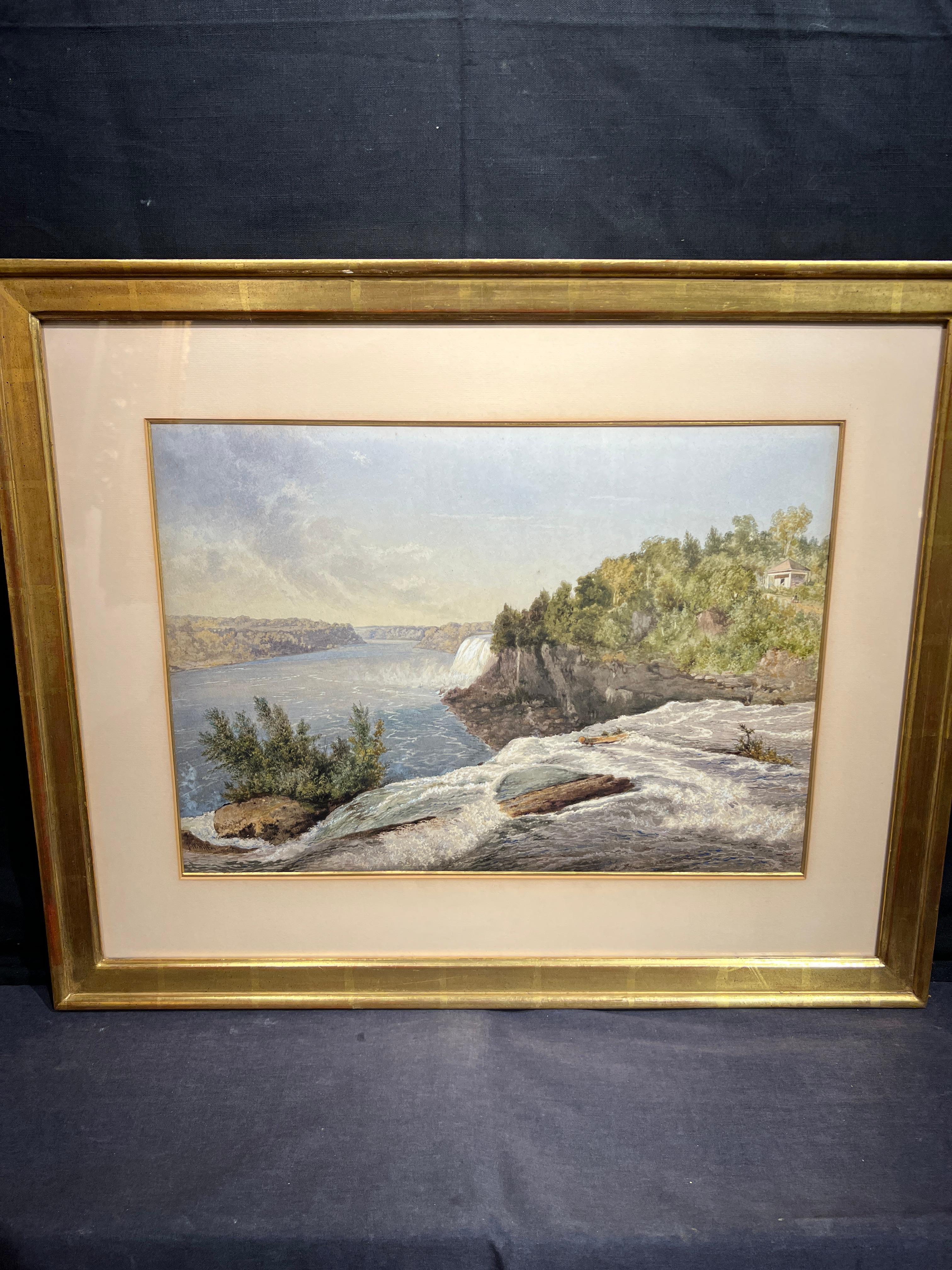 Hudson River Valley with Waterfall
By. John William Hill (English, American, 1812-1879)
Signed Lower Left
Unframed: 14