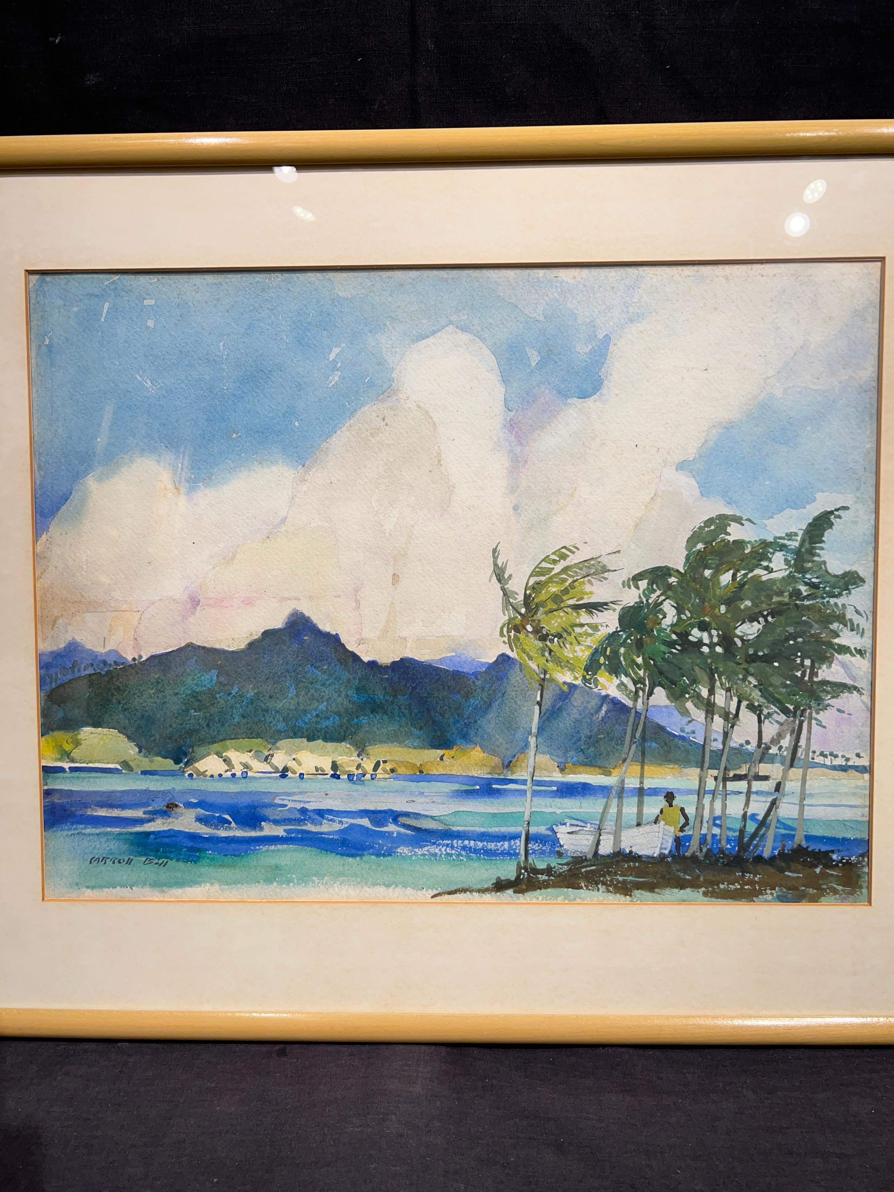 Exotic Coastal Scene
By. Carroll Bill (American, 1877-1967)
Signed Lower Left
Unframed: 16