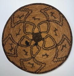 Woven Apache Basket with Dog Motif