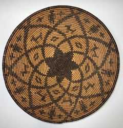Antique Woven Apache Basket with Dog and Human Motif