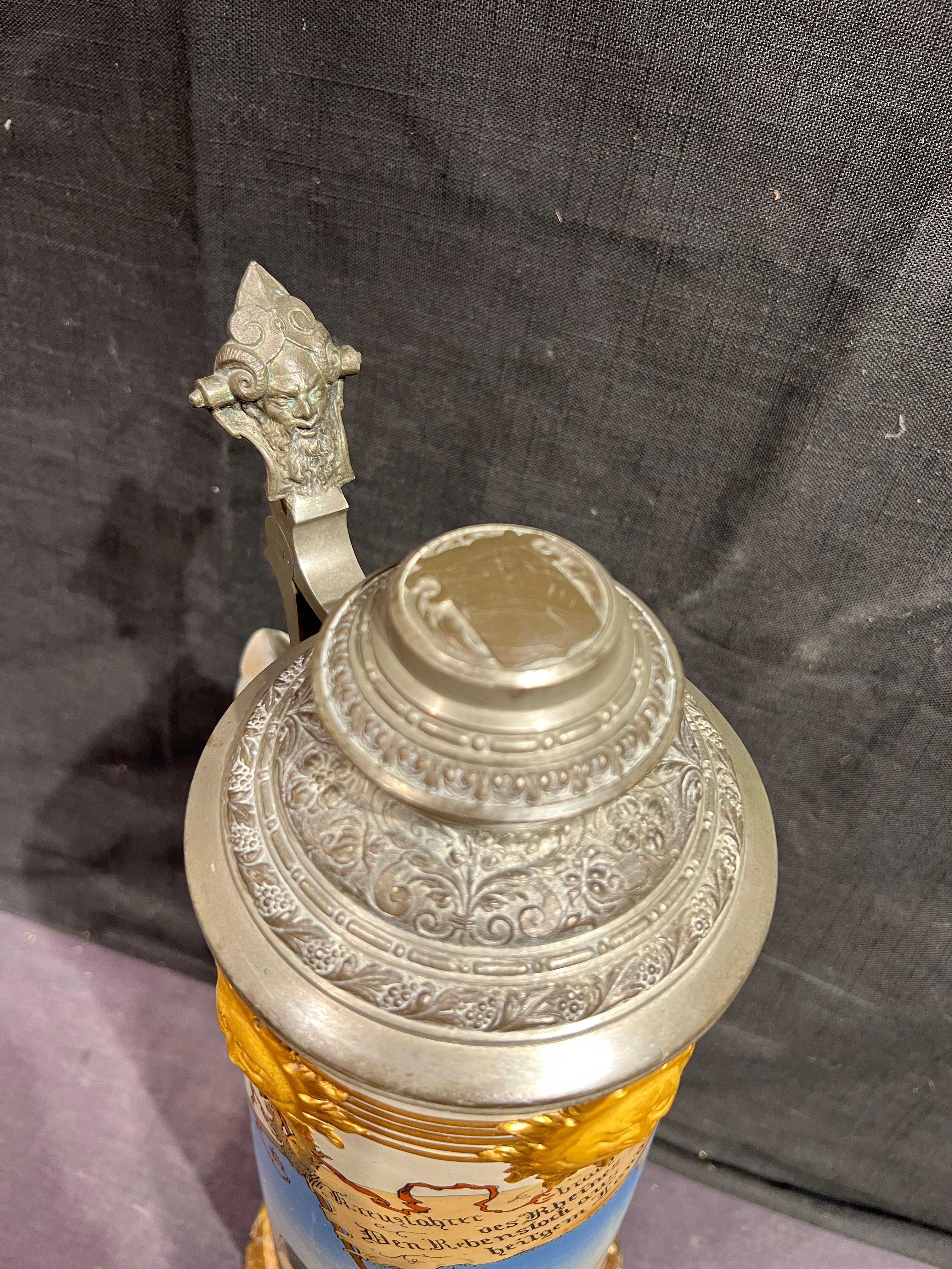 Stein à boire Mettlach Crusaders en vente 1
