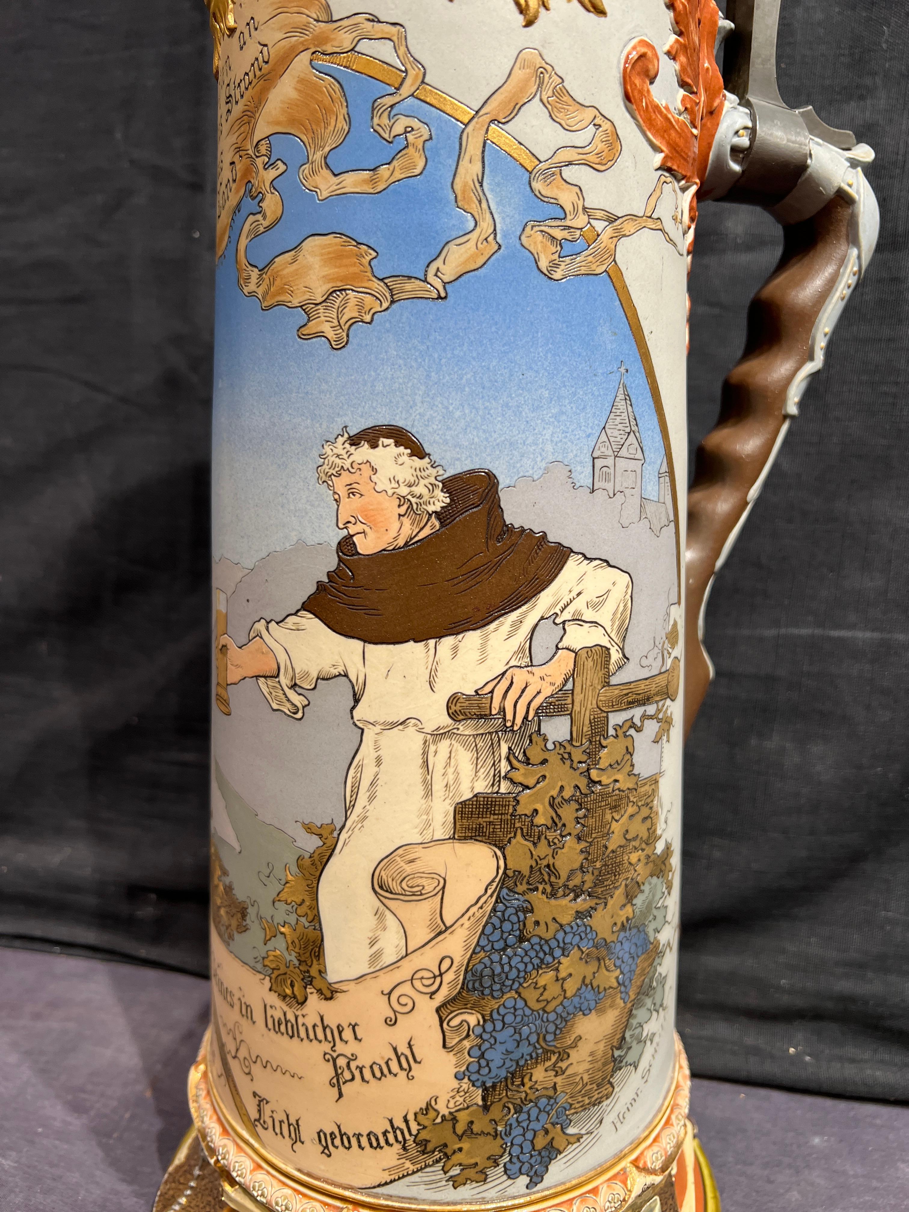 Stein à boire Mettlach Crusaders en vente 9