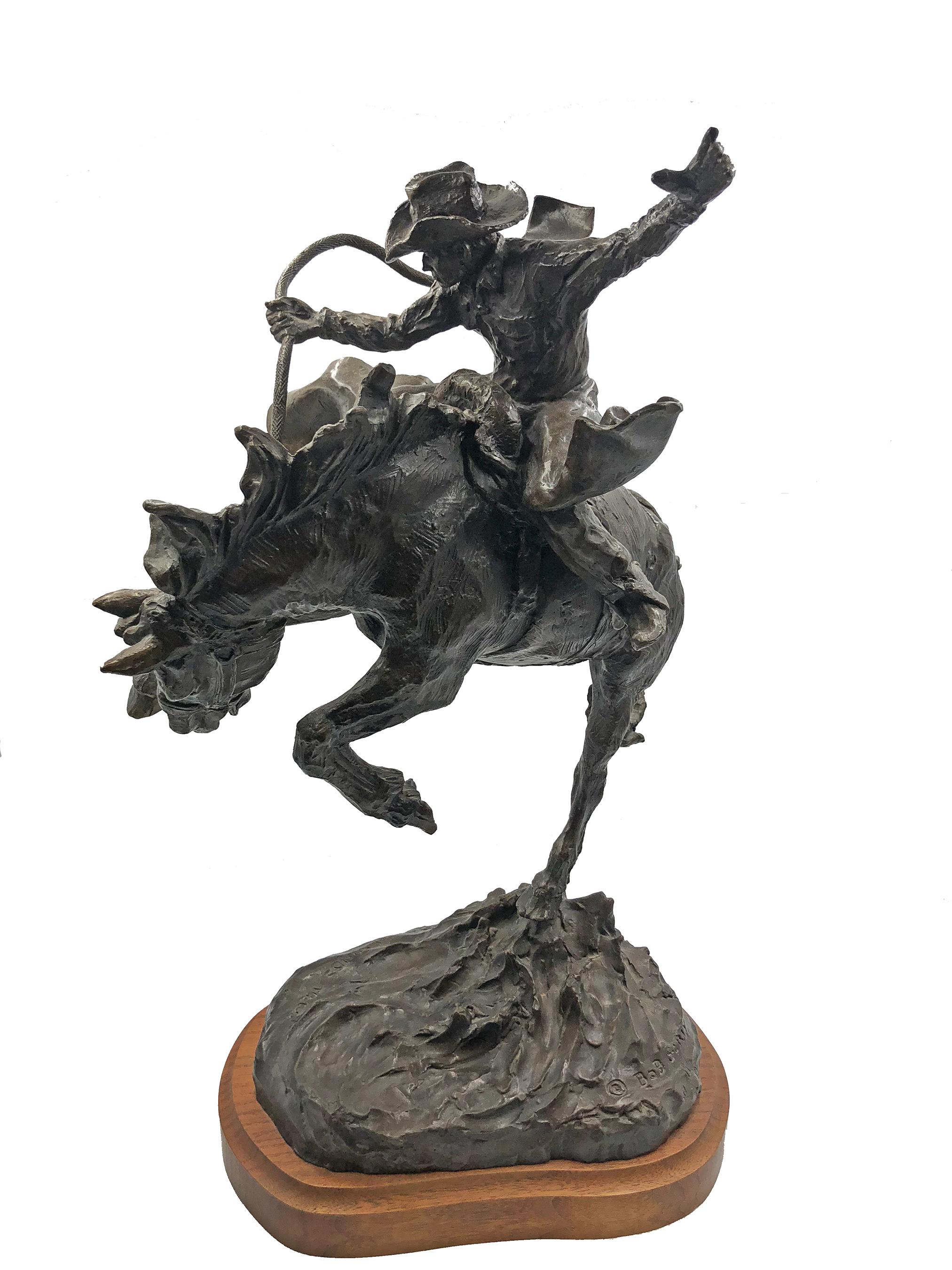 2 Seconds To Go - Gold Figurative Sculpture by Bob Scriver