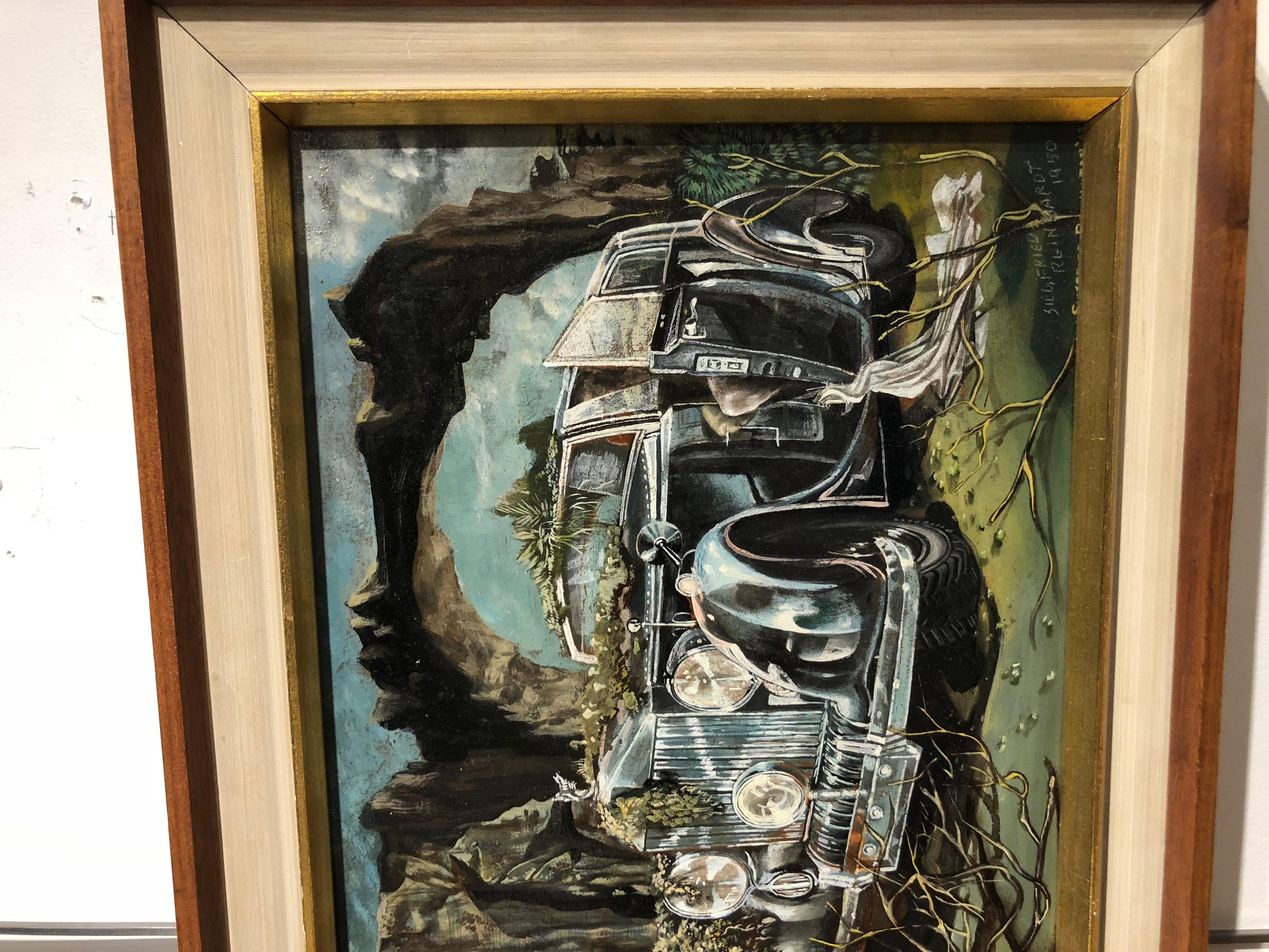 Paisaje surrealista con un americano descolgado y un Rolls Royce en venta 1