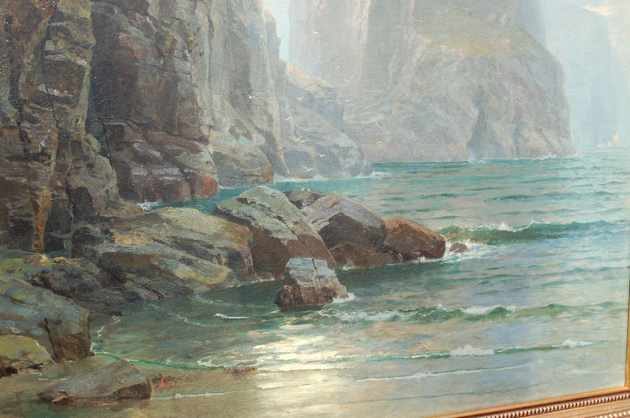 Cliffs at St. Columb, Cornwall - American Realist Painting by William Trost Richards