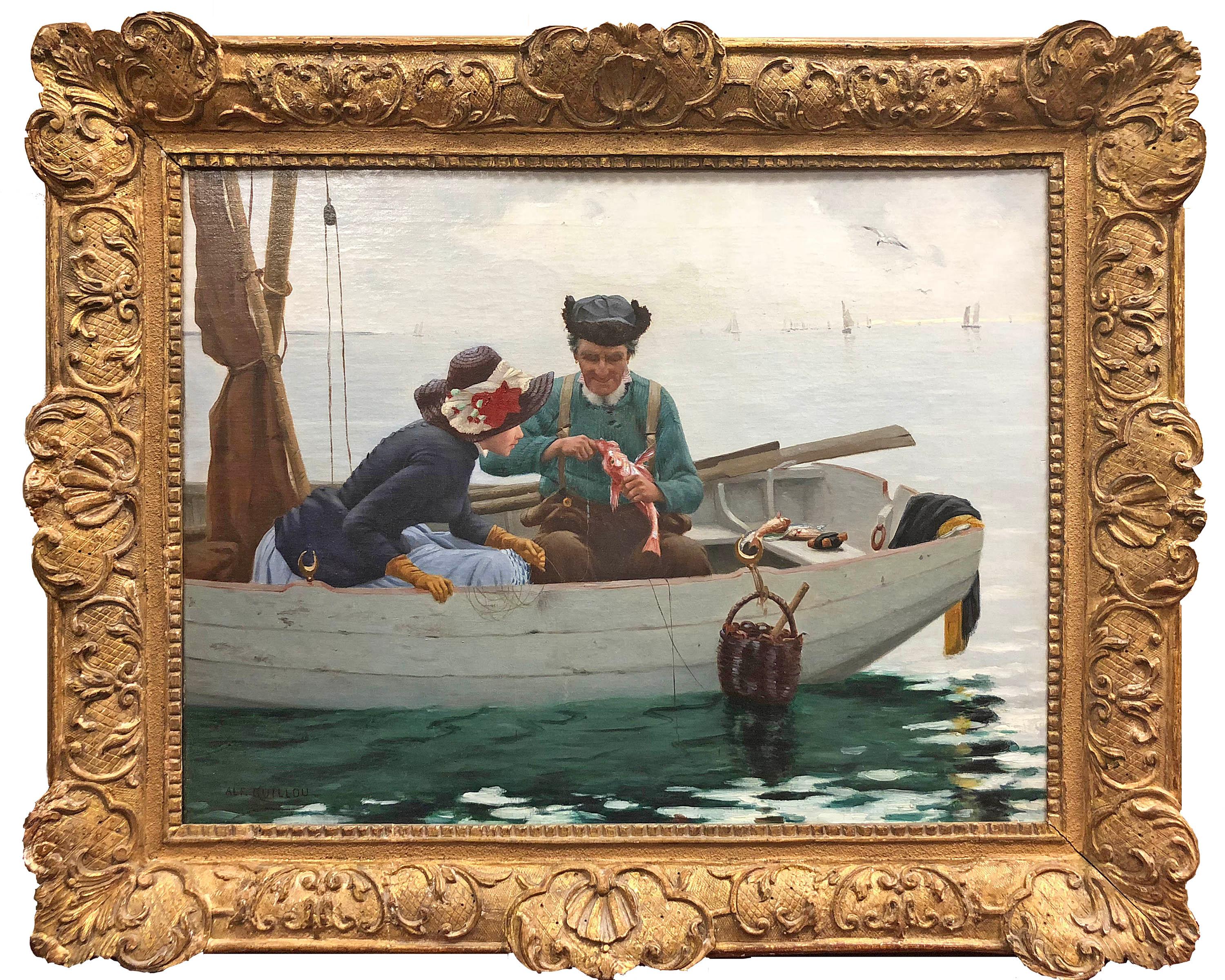 A Fresh Catch - Painting by Alfred Guillou