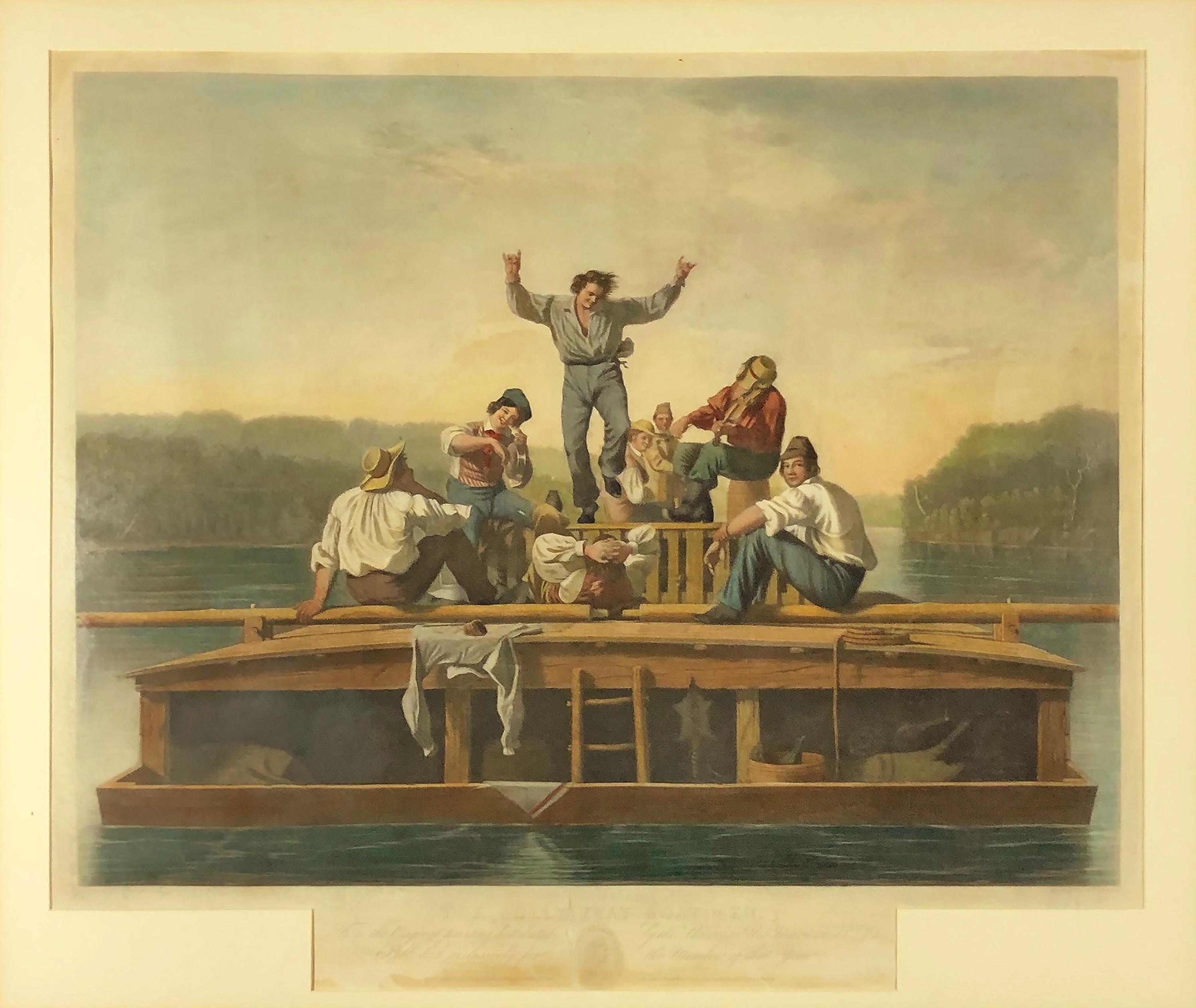 George Caleb Bingham Figurative Print - The Jolly Flatboatmen