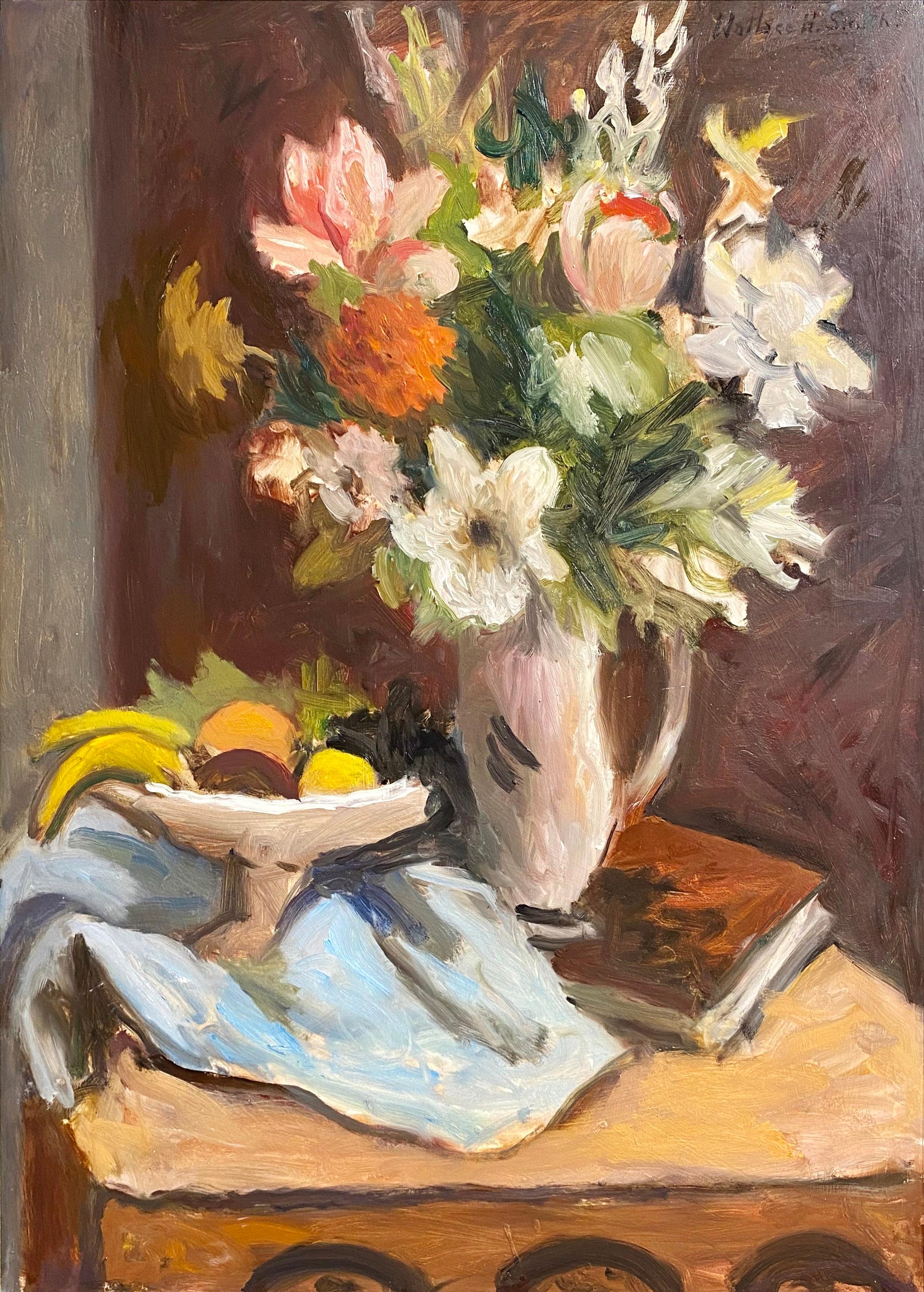 Wallace Herndon Smith Still-Life Painting - Still Life of Flowers and Fruit
