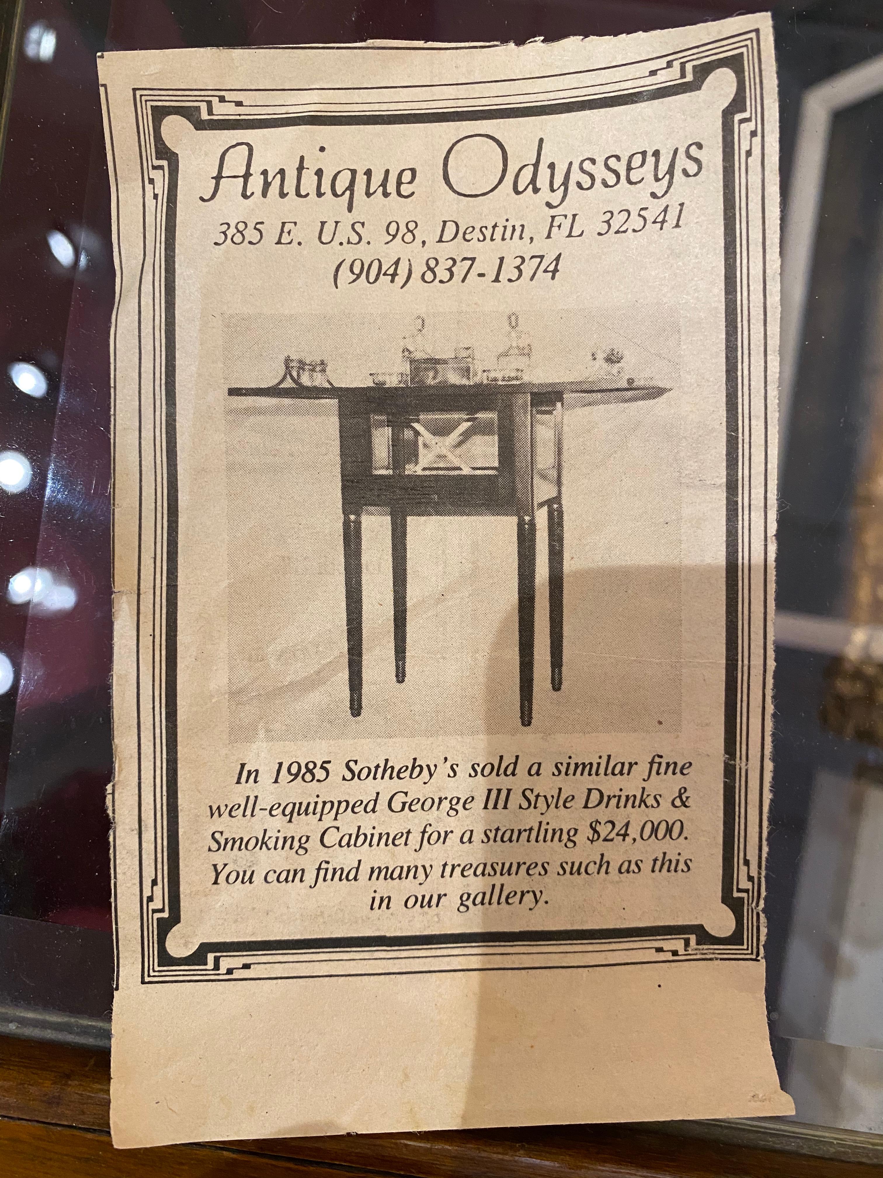 Meuble de rangement mécanique pour boissons et fumeurs de style George III (convert à la table) en vente 4