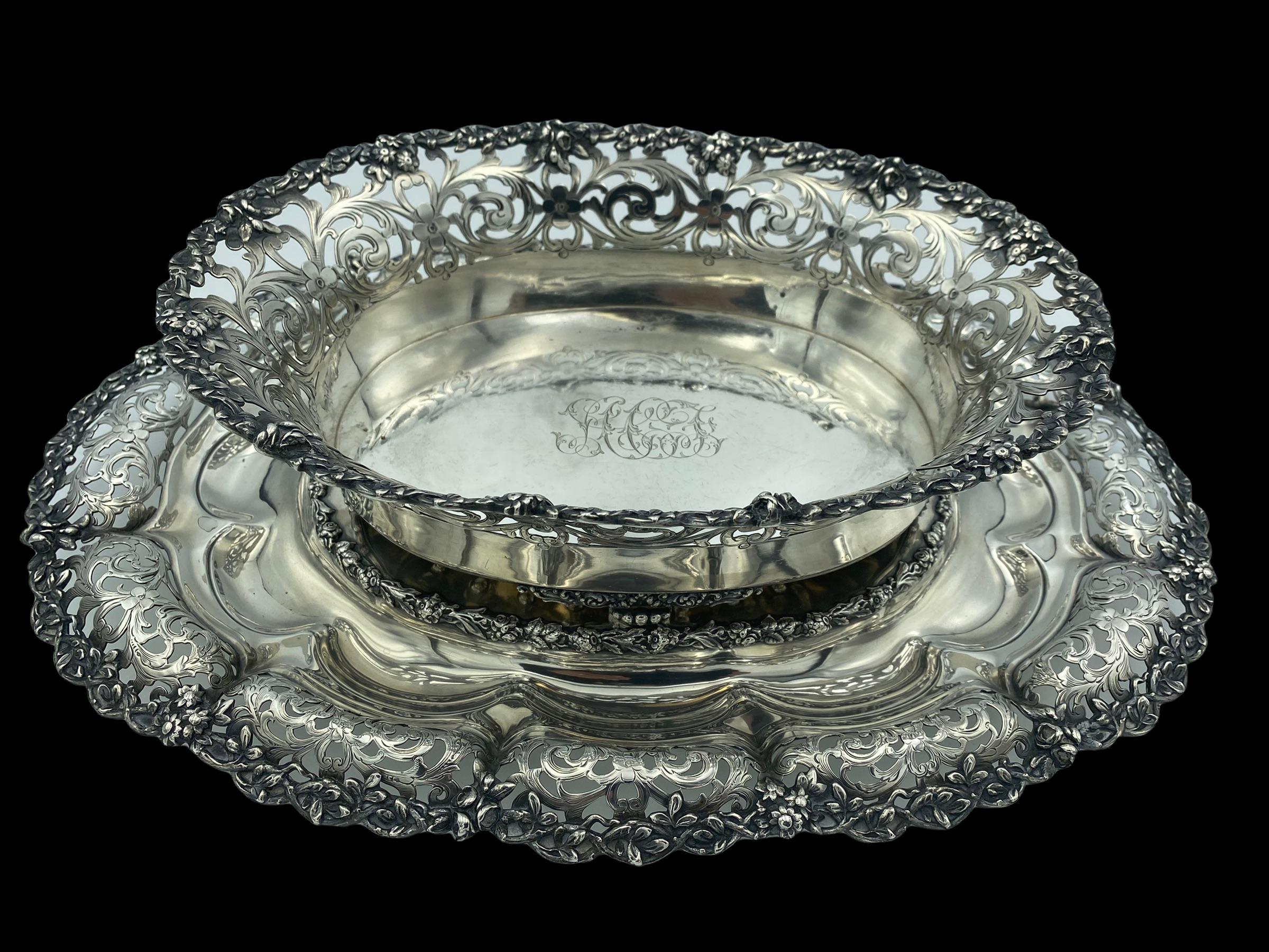 Tiffany & Co. Sterling Silver Basket with Tray - Art by Louis Comfort Tiffany