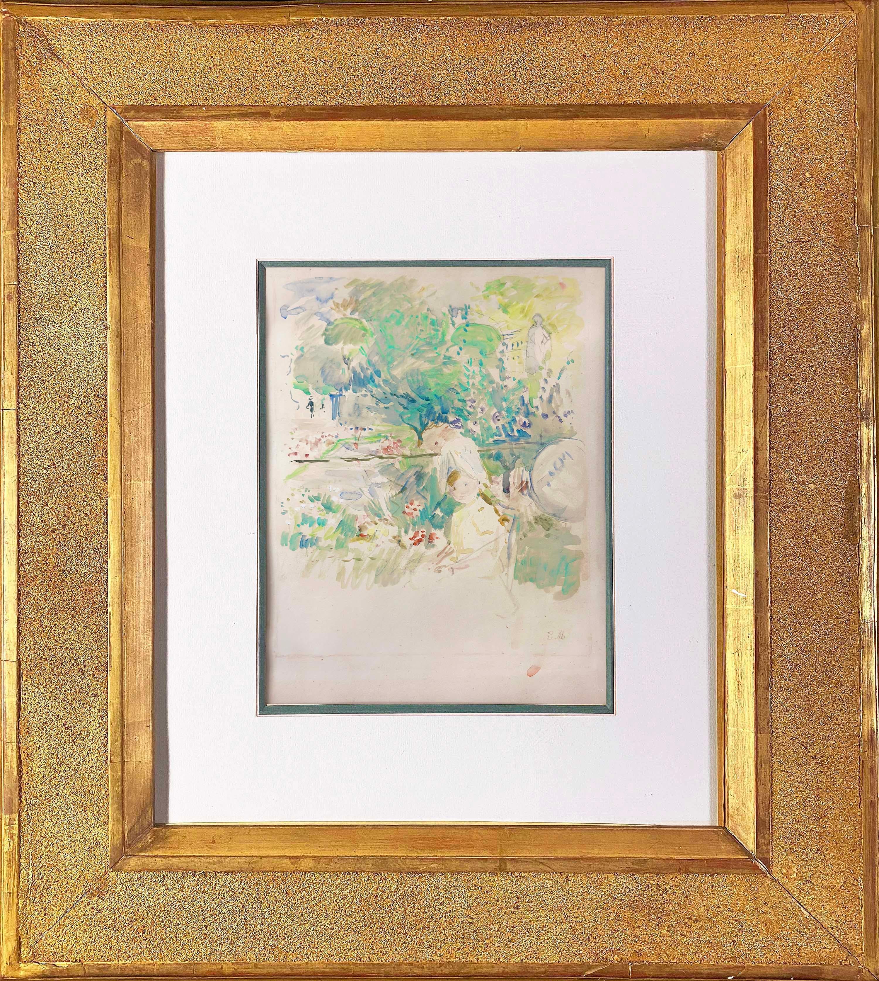 Fillette à la Capeline aux Tuileries (Enfant au Lallon) - Art by Berthe Morisot