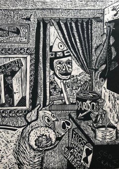 Contemporary Print, Black and White “Eros than Atos” Actus Fidei (Act of Faith)