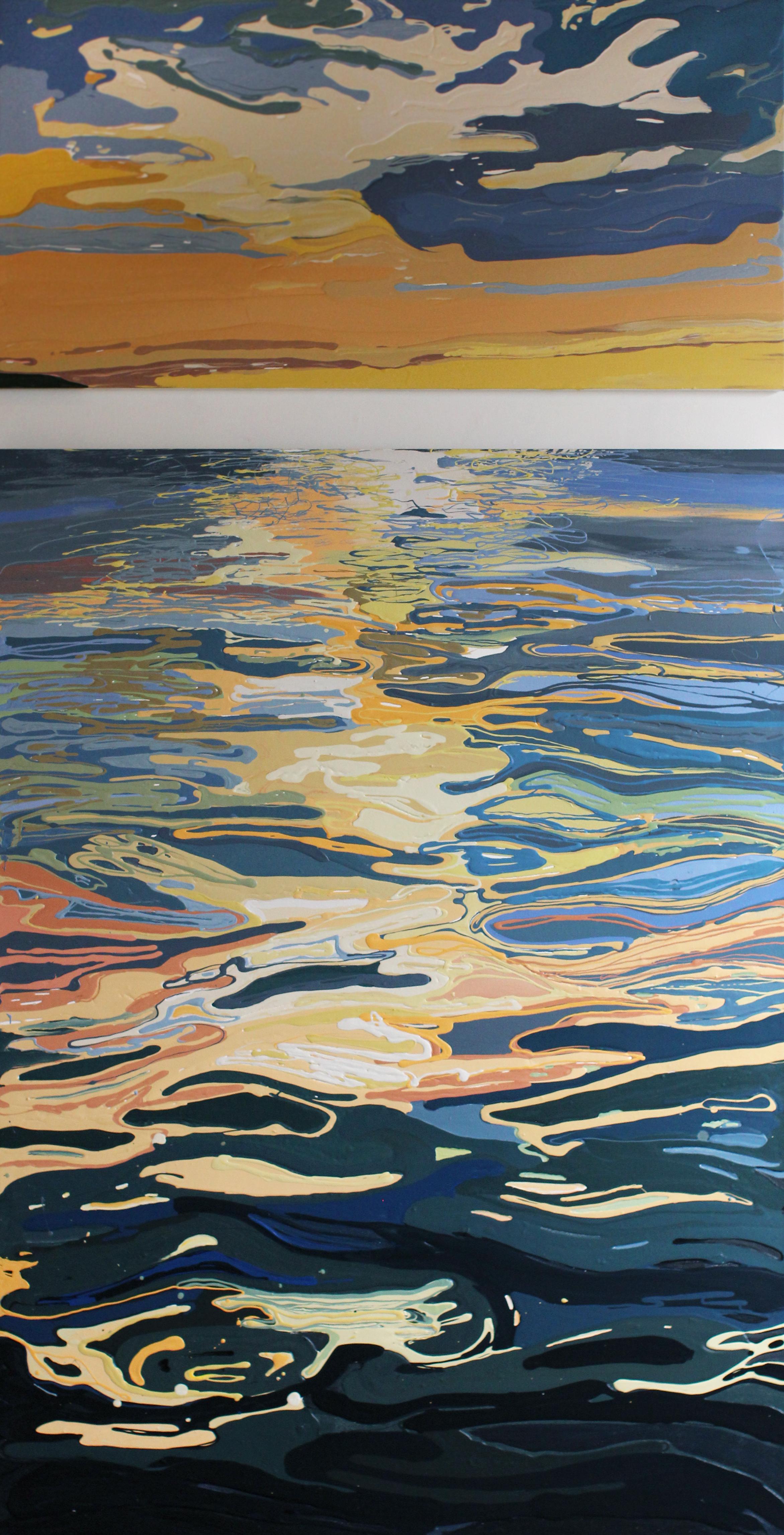 Hilary Gent Landscape Painting - Contemporary Painting, Water Inspired "Living Water"
