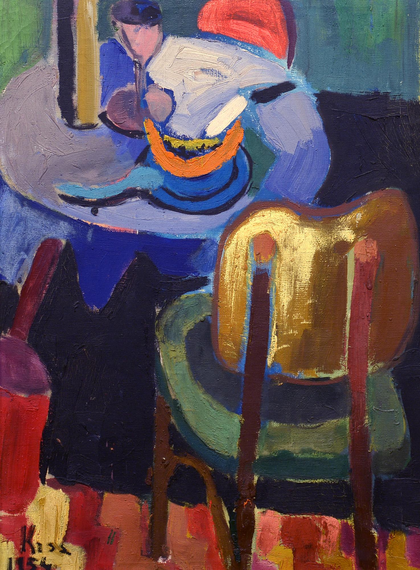 Ferenc Katona Kiss Interior Painting - Five O'Clock Tea, Paris