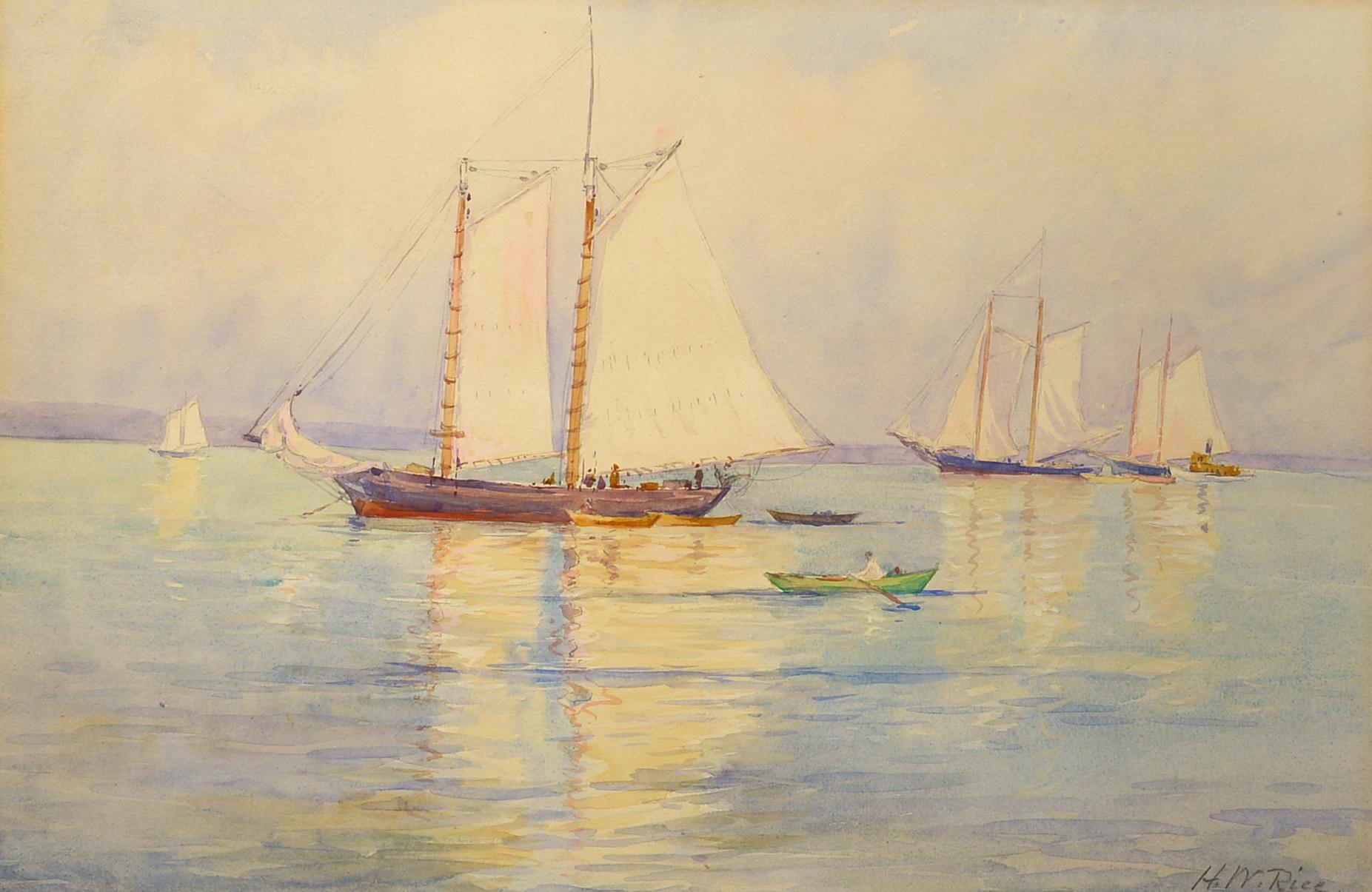 Henry Webster Rice Landscape Art - Early Morning Sail