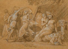"The Dance," Ludovico Lipparini, graphite, gouache, mythological, classical