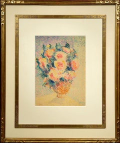 Bouquet de Fleurs, Hippolyte Petitjean, French, Pointillism, Still Life, Flowers