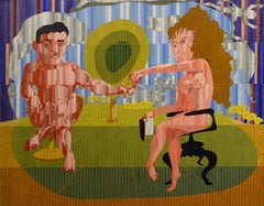 "Adam and Eve," Meyer Frank Lieberman, modern, oil/board, Museum of Modern Art