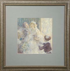 "Wedding Day, 1917, " F Luis Mora, watercolor, gouache, American Impressionist