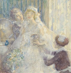 "Wedding Day, 1917, " F Luis Mora, watercolor, gouache, American Impressionist