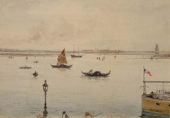 Antique Venetian Lagoon, 1899, Venice, Italy, Realist, Watercolor