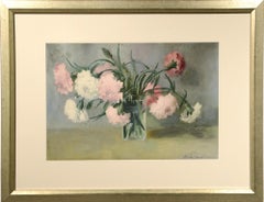 Still Life with Carnations, Watercolor, 19th Century American, California