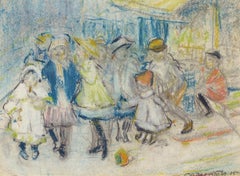 Children at Play, 1915, Ashcan School, New York, American, Park, Pastel on Paper