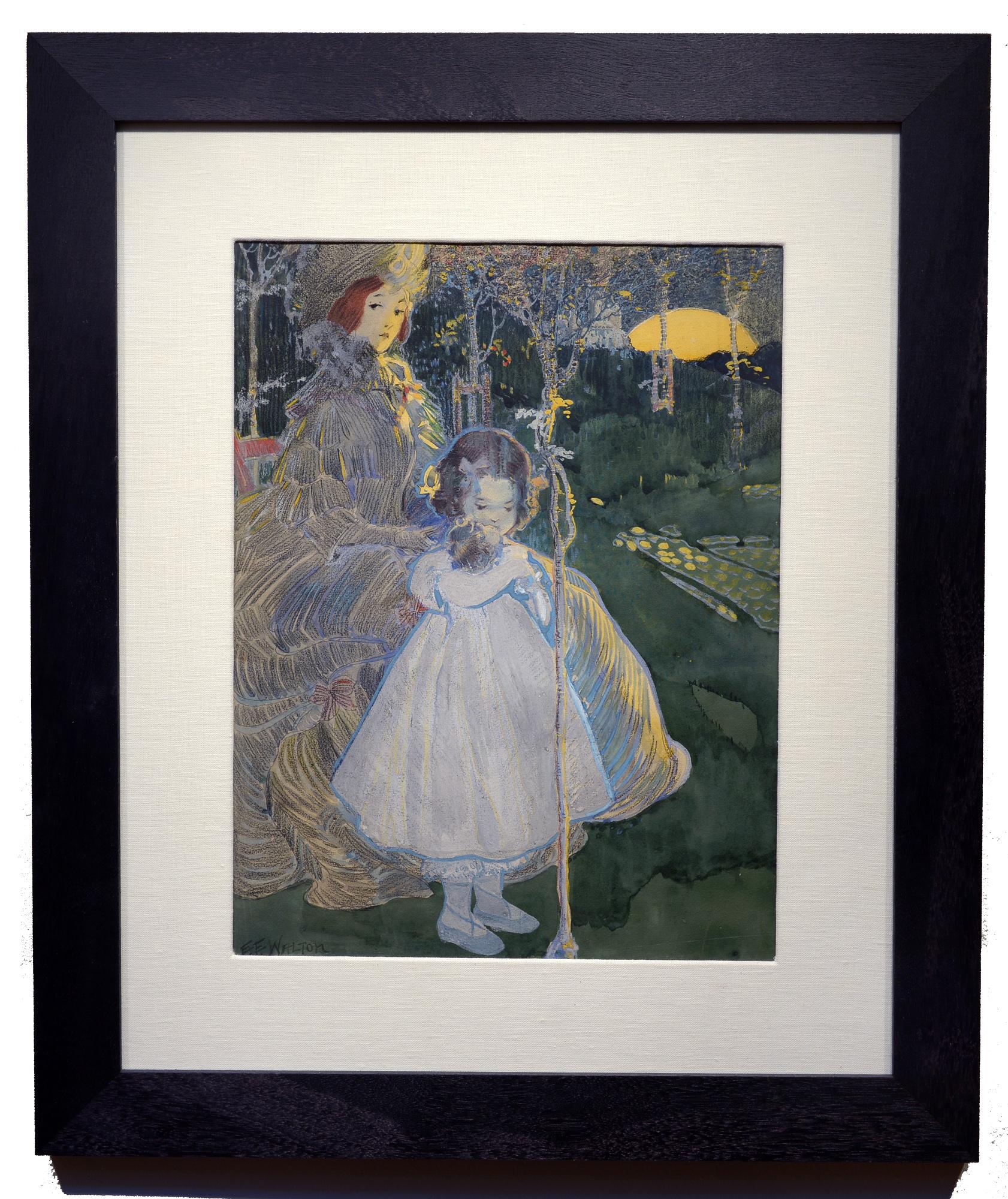 By Moonlight, E.E. Walton, Watercolor and Gouache, Figural, Landscape - Art by Eralso Errol Walton