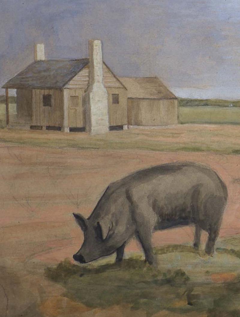 On the Farm, Animals, Hunter, Figure, the Carolinas, American Realism - American Realist Art by Maitland de Gogorza