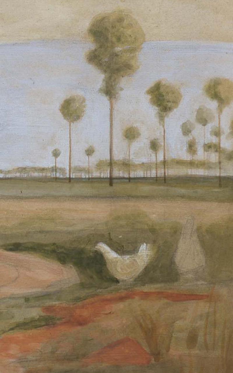On the Farm, Animals, Hunter, Figure, the Carolinas, American Realism - Brown Landscape Art by Maitland de Gogorza