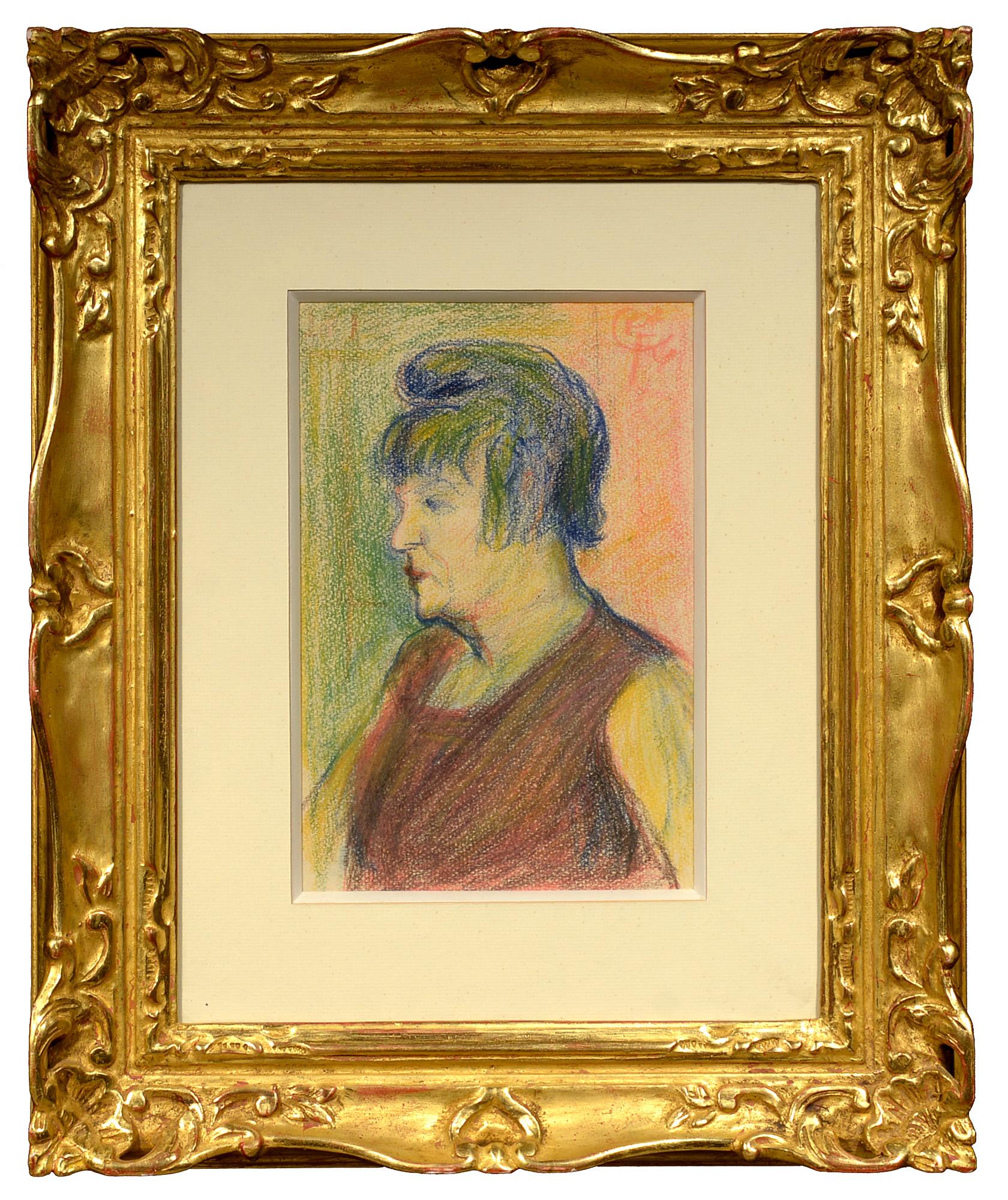 « Portrait de La Goulue », Auguste Grass-Mick, pastel, portrait, impressionniste en vente 1