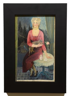 "Die Sängerin, " Dorothea Stefula, illustration, acrylic, figurative, ca 1950-60