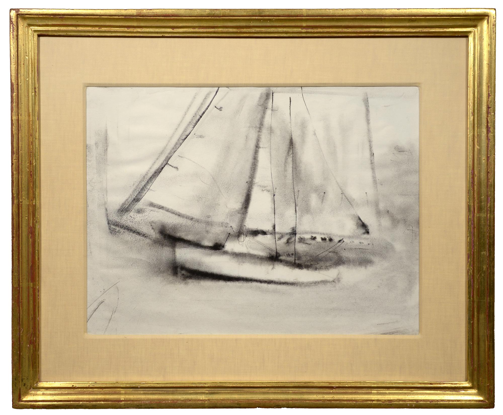 „Sailing II“, William Thon, Holzkohle, modern, 20. Jahrhundert im Angebot 1