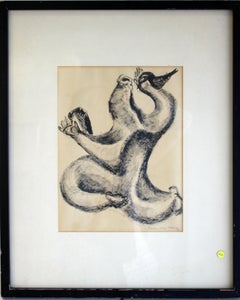 Vintage Untitled: Modernist Abstract Figure/Creature