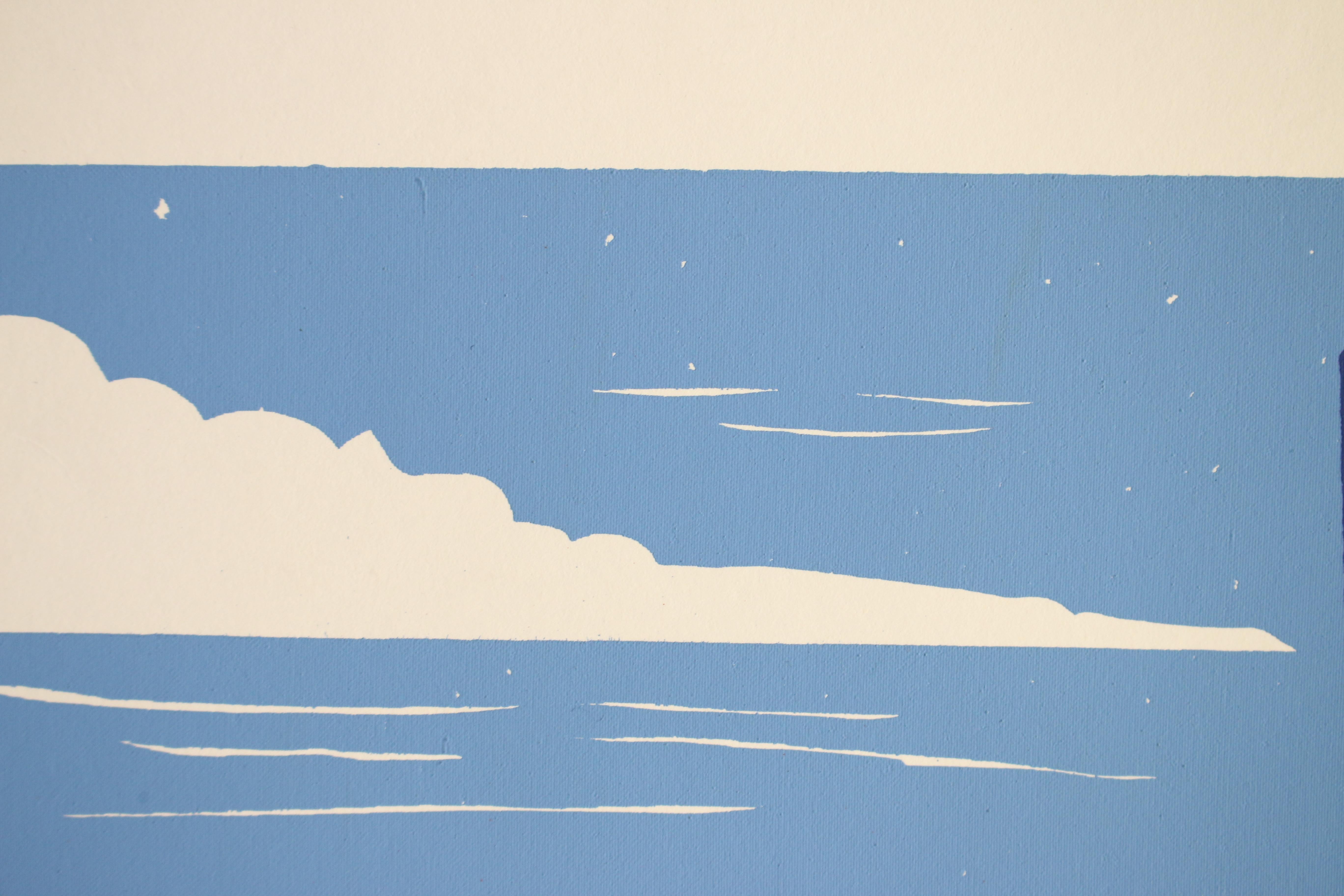 Senza titolo: Prospettiva astratta (Edizione 26/200) - Landscape Print Blu di Jeffrey Dali